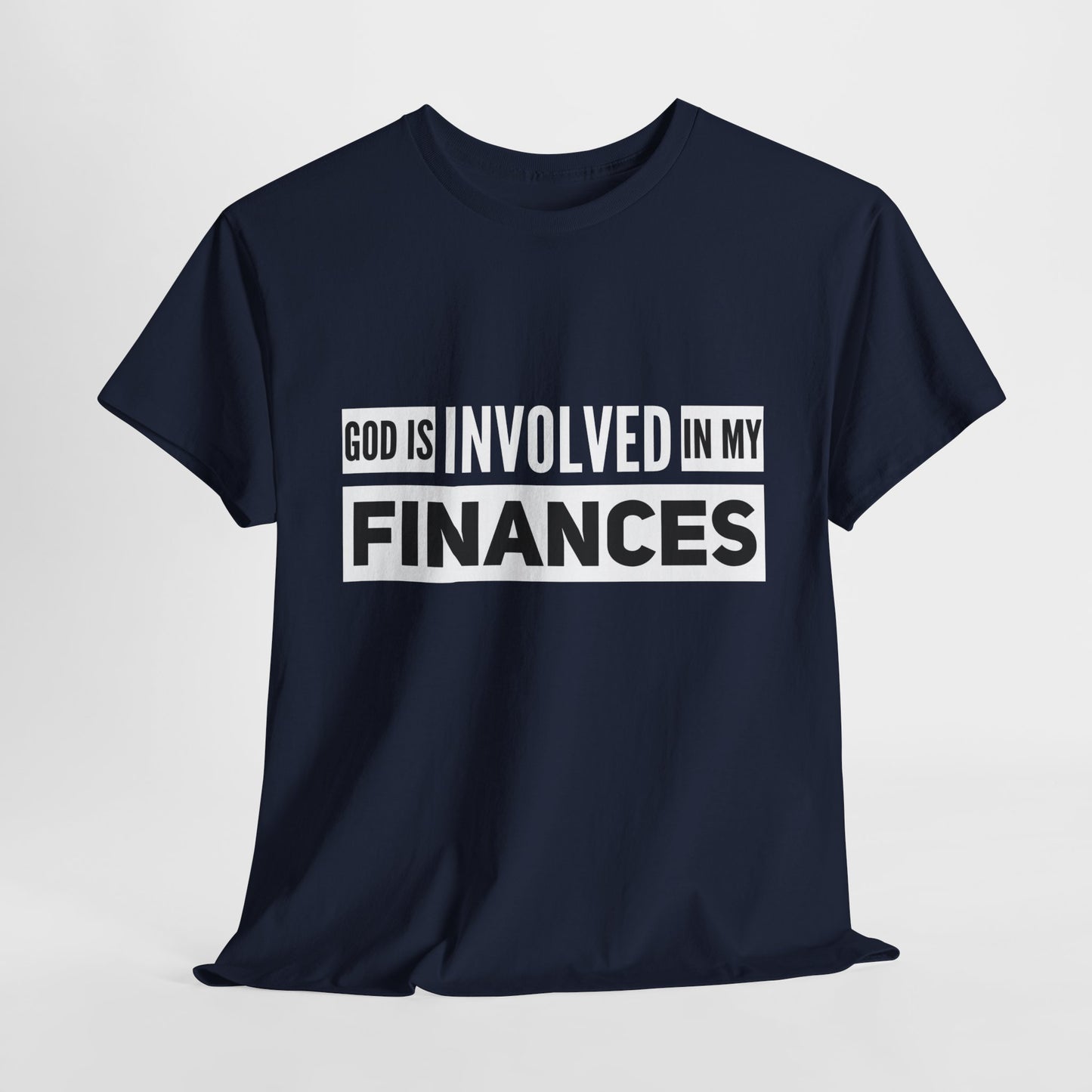 Unisex Heavy Cotton Tee « God is involved in my finances »