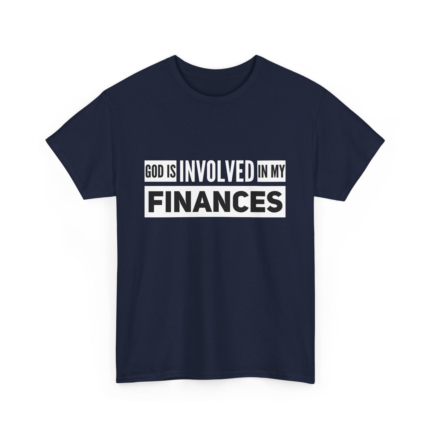 Unisex Heavy Cotton Tee « God is involved in my finances »