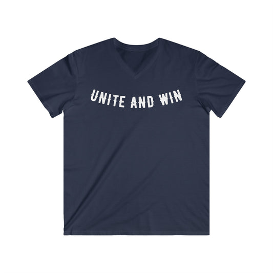 Men's Fitted V-Neck Short Sleeve Tee « unite and win »