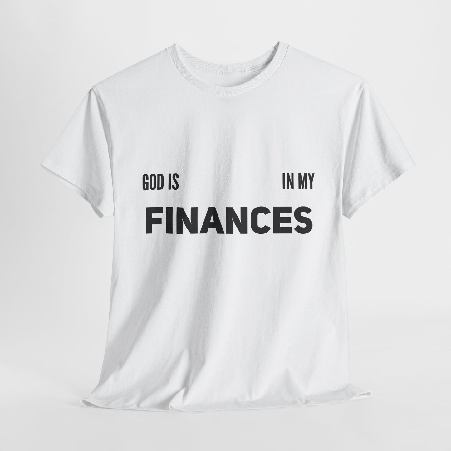 Unisex Heavy Cotton Tee « God is involved in my finances »